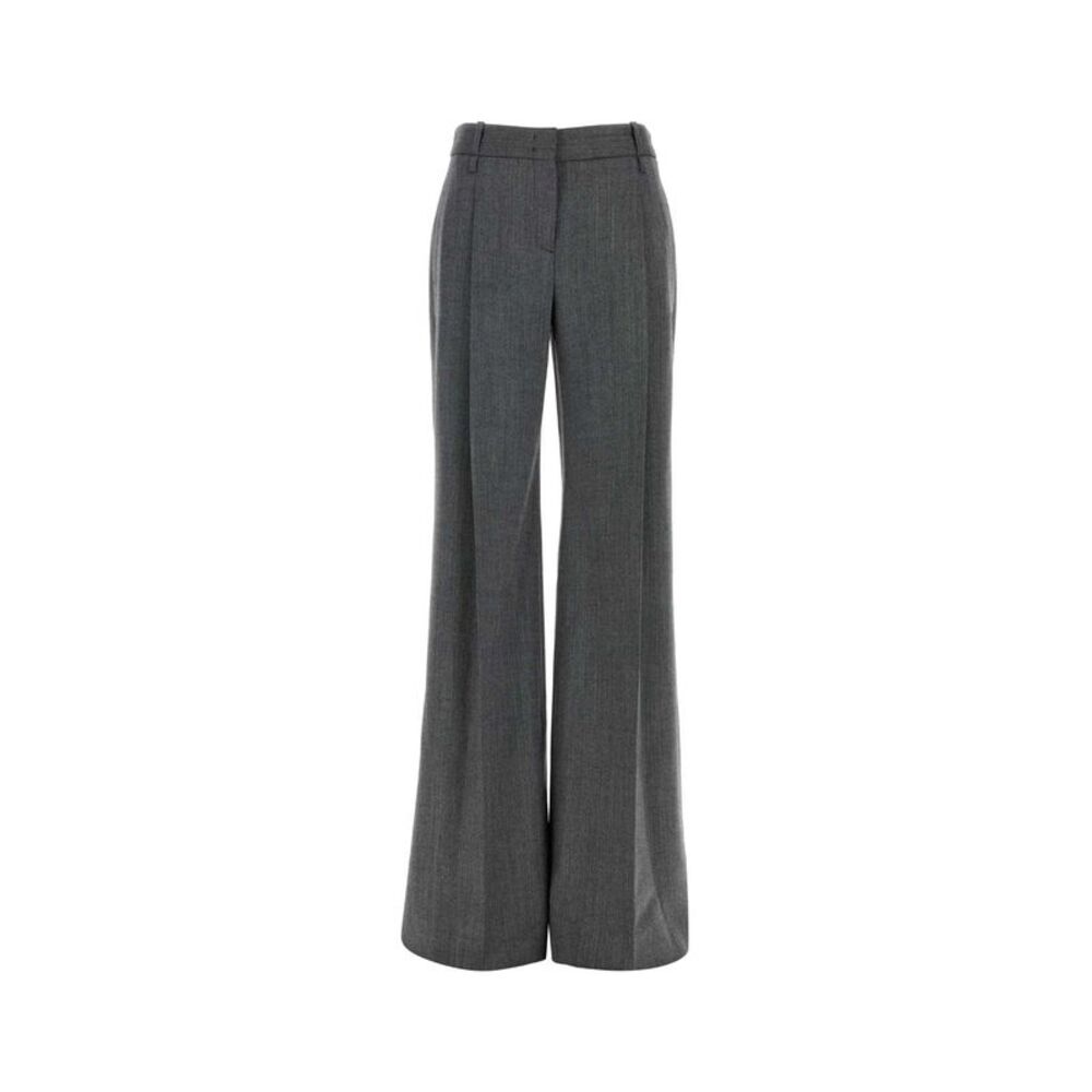 Ermanno Scervino Women Dark Grey Stretch Wool Palazzo Pant